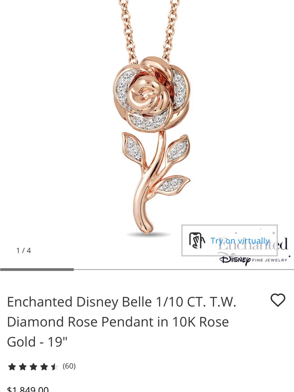 Zales Rose Gold Floral Pendant Necklace with Diamond Accents